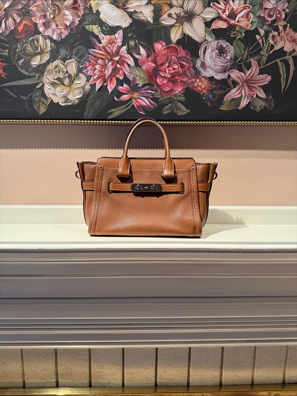 Coach swagger 27 Leather Top-Handle Tote Bag in brown